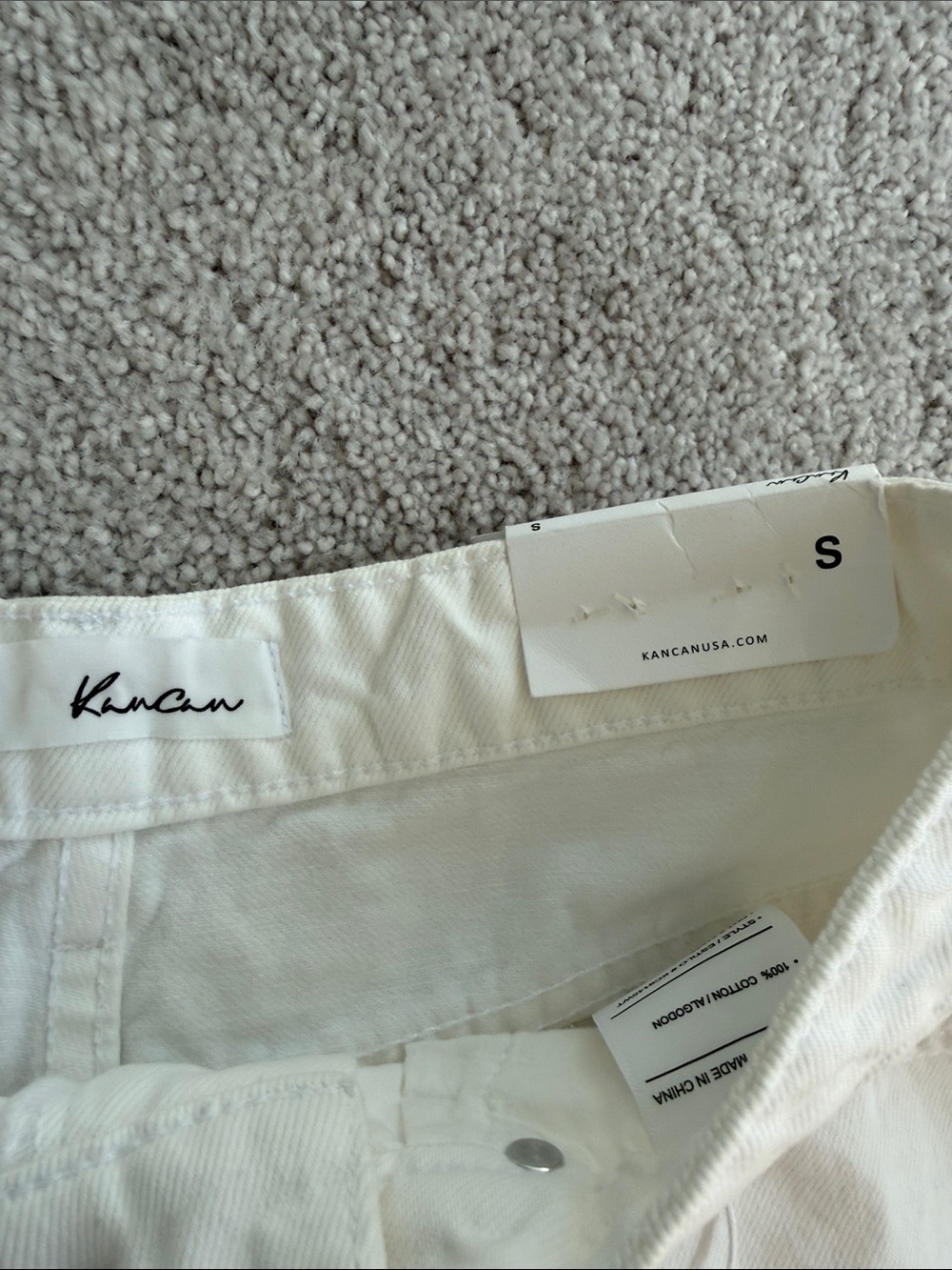 KanCan White Distressed High-Rise Denim Shorts - Picture 2 of 6